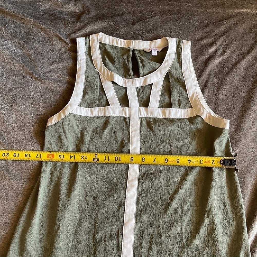 Candie's Sage Green Tank Top with White Accents - Picture 7 of 9